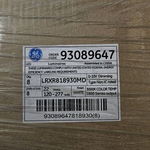 GE LED LRXR818930MD 8" Recessed Downlight 22W 3000K 1800Lm 0-10V Dimming - Case